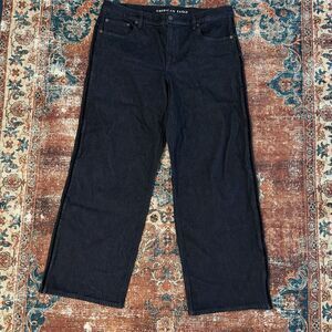 American Eagle Stovepipe Jeans Dark Wash Stretch High Rise Wide Boho Women 12